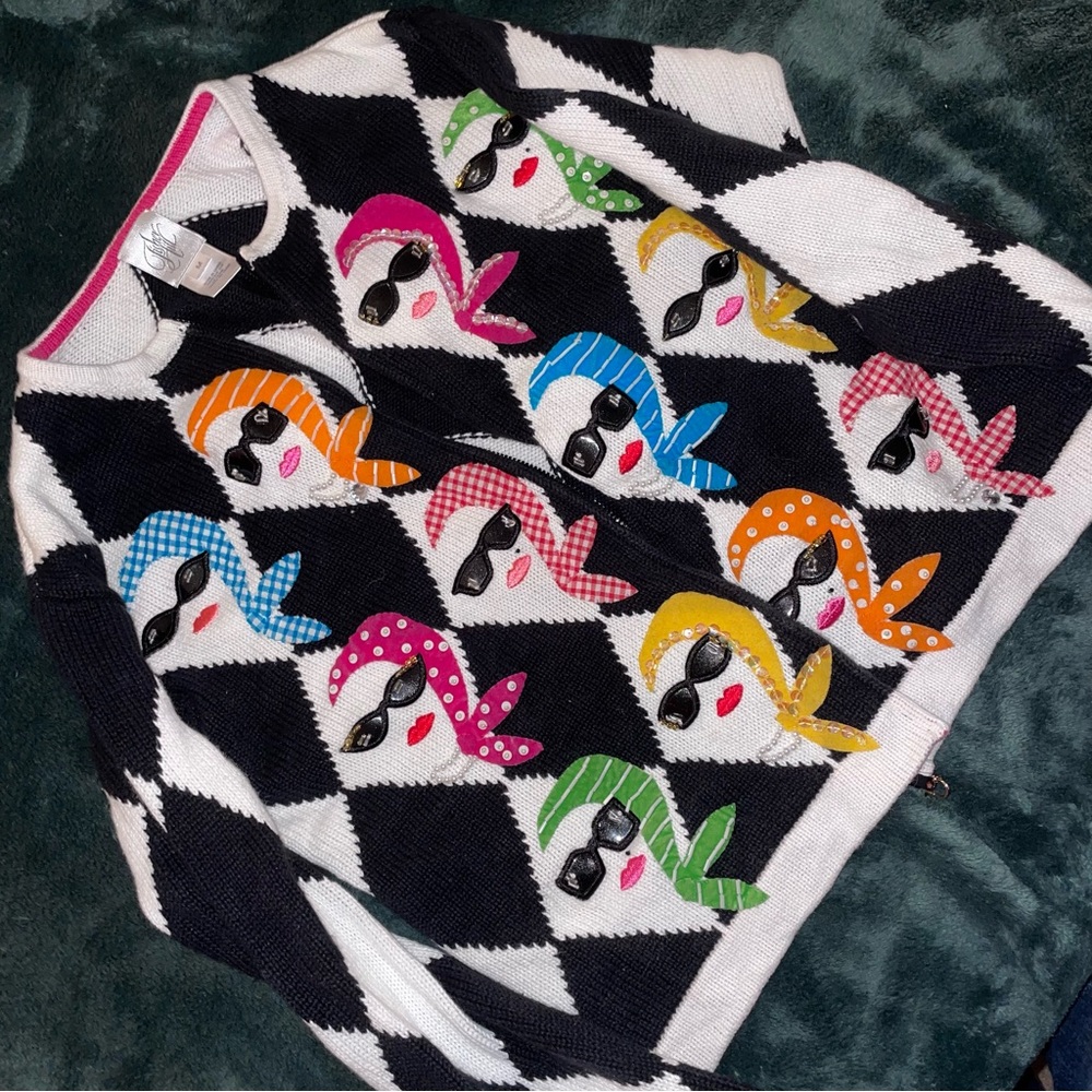 Vintage argyle maximalist sweater